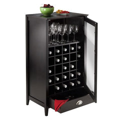 Winsome Bordeaux 25-Bottle Espresso Wine Cabinet 92455