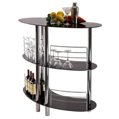 Winsome Martini Black and Chrome Entertainment Bar 93347