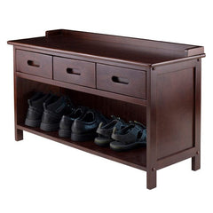 Winsome Adriana Walnut 3-Drawer Bench with Storage 94038