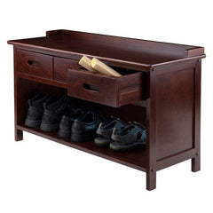 Winsome Adriana Walnut 3-Drawer Bench with Storage 94038