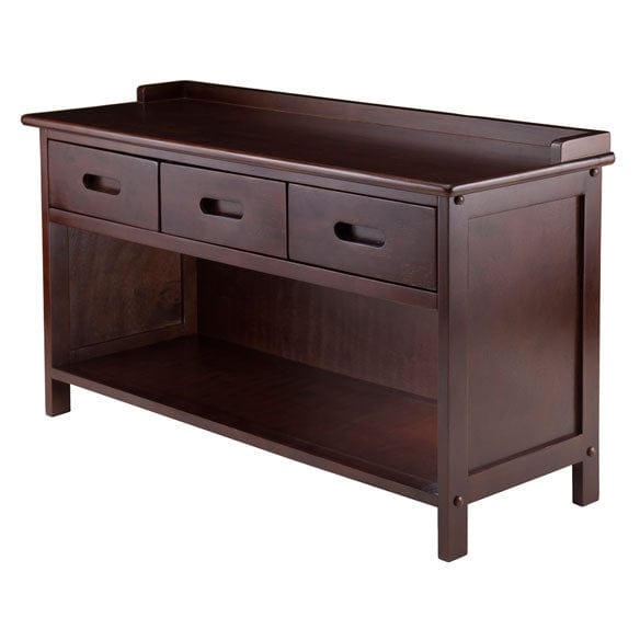 Winsome Adriana Walnut 3-Drawer Bench with Storage 94038