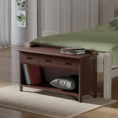 Winsome Adriana Walnut 3-Drawer Bench with Storage 94038