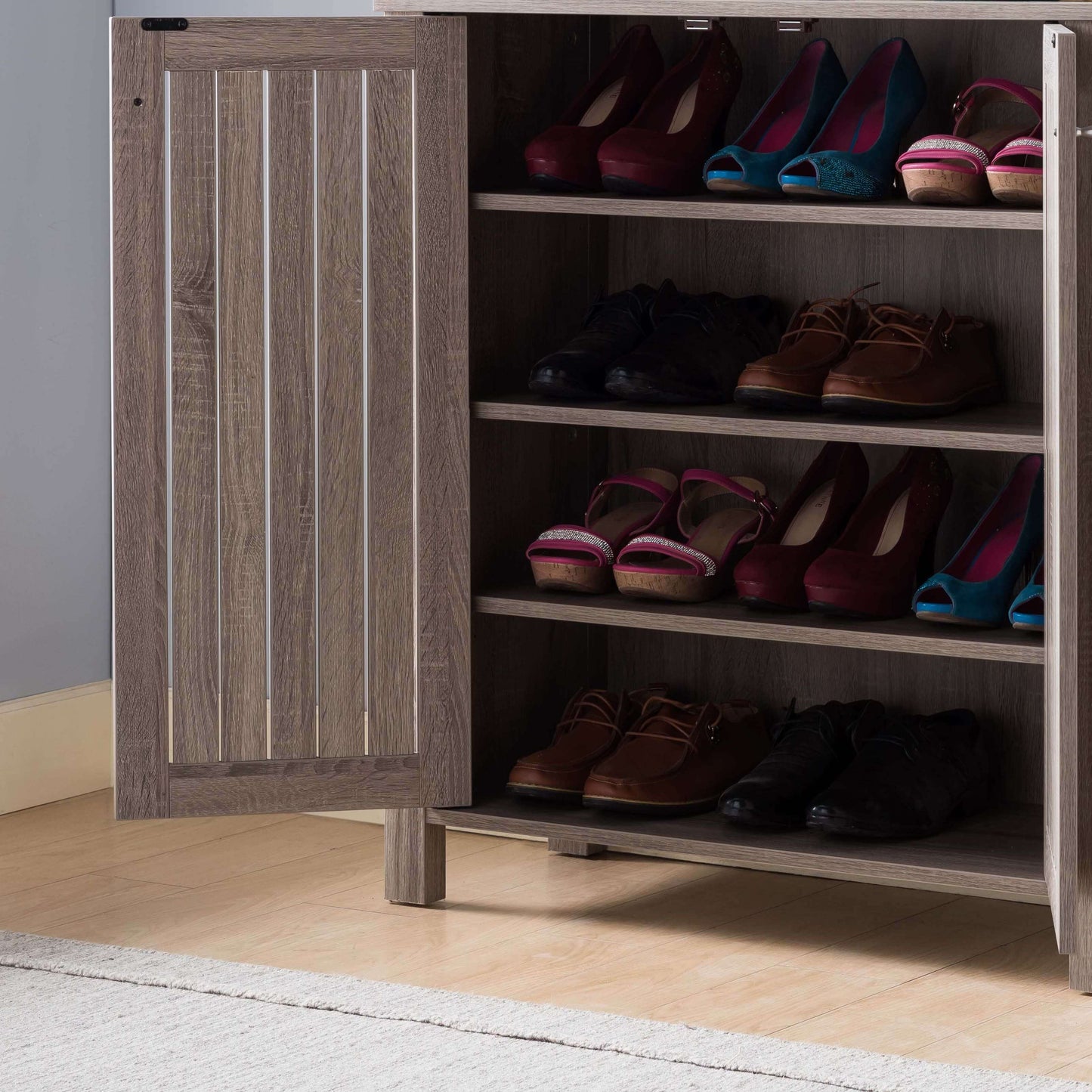 ID International Dark Taupe 2 door Shoe/Storage Cabinet 950551