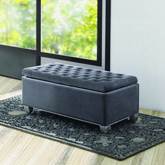 ACME Rebekah Gray Fabric Bench w/Storage 96546