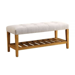 ACME Charla Light Grey and Oak Bench 96680