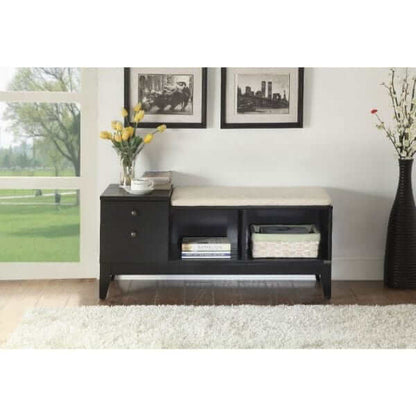 ACME Furniture Boyet Cream and Black Bench 96770