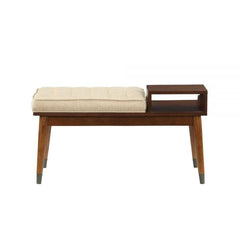 ACME Baptis Beige and Walnut Bench 96774