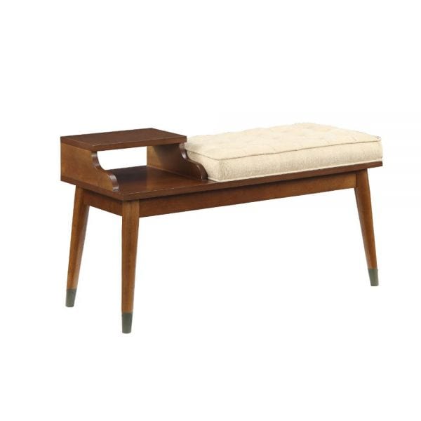 ACME Baptis Beige and Walnut Bench 96774