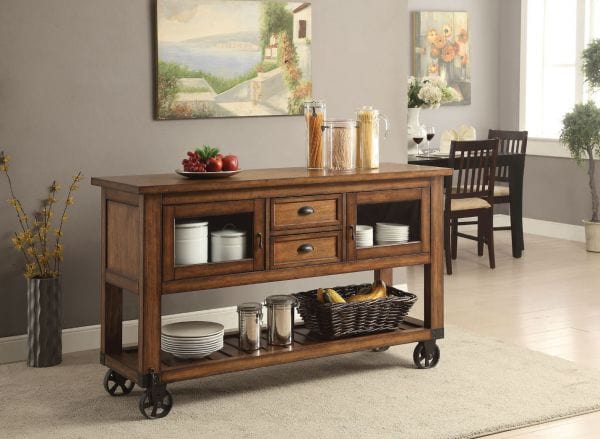 ACME Kadri Distressed Chestnut Kitchen Cart 98180