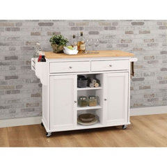 ACME Tullarick Natural & White Kitchen Cart 98305