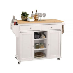 ACME Tullarick Natural & White Kitchen Cart 98305