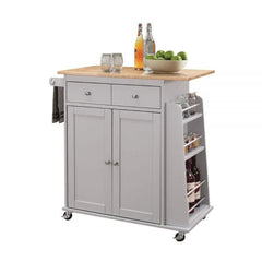 ACME Tullarick Natural & Gray Kitchen Cart 98310