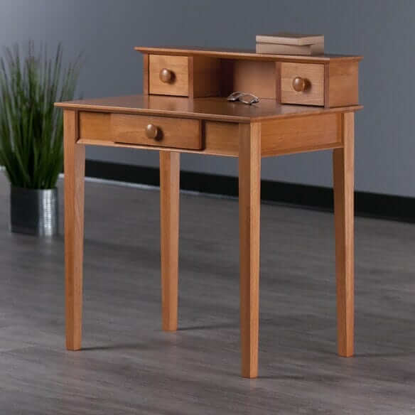 Winsome Studio Home Office Honey Desk and Hutch 99333