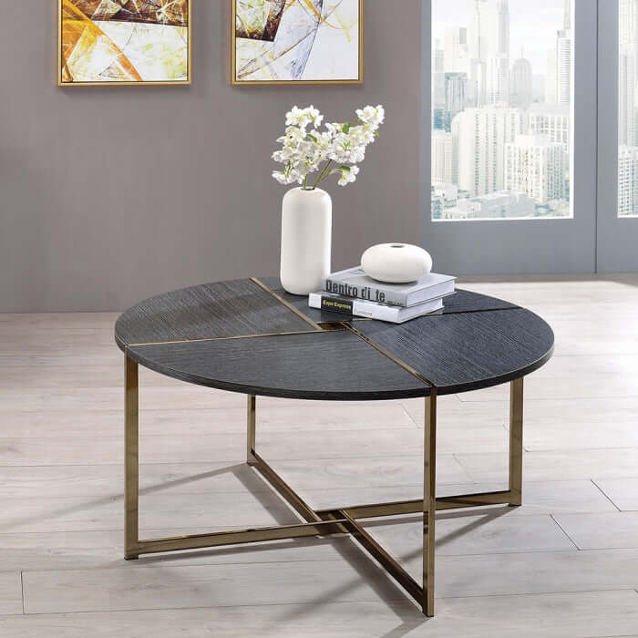 ACME Bromia Black & Champagne Coffee Table
