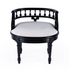 Butler Specialty Black Hathaway 22.5" Upholstered Vanity Seat 1218111