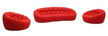 J&M Furniture Fantasy 3 PC Red Sofa Set 18442-3PC RED SET