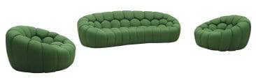 J&M Furniture Fantasy 3 PC Green Sofa Set 18442-3PC GRN SET