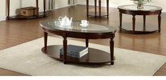 Furniture of America Canello Cherry Oval Coffee Table IDF-4131OC
