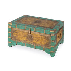 Butler Specialty Nador 32" Blue &Yellow Storage Trunk Coffee Table 3365114