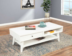 Alpine Furniture Flynn White Coffee Table 966-W-61