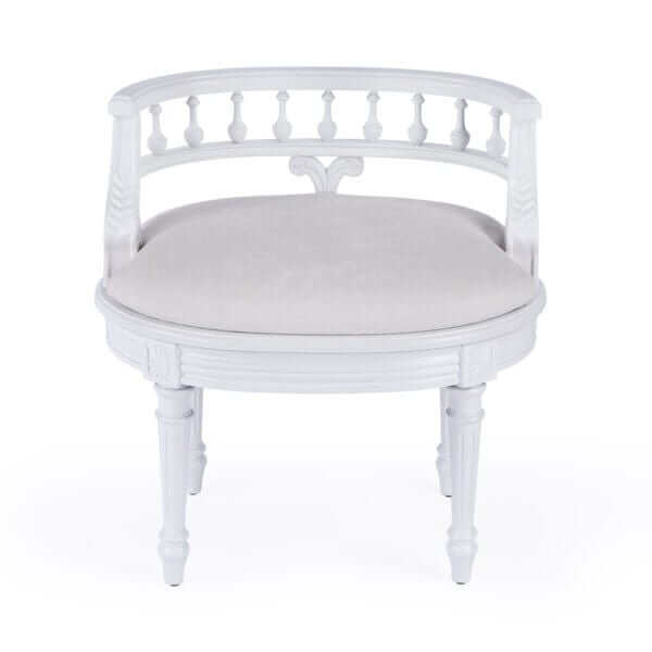 Butler Specialty White Hathaway 22.5" Upholstered Vanity Seat 1218222