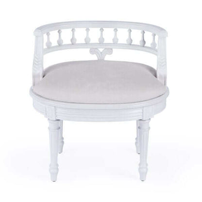 Butler Specialty White Hathaway 22.5" Upholstered Vanity Seat 1218222