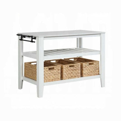 ACME Sezye Marble Top & White Kitchen Island AC00395
