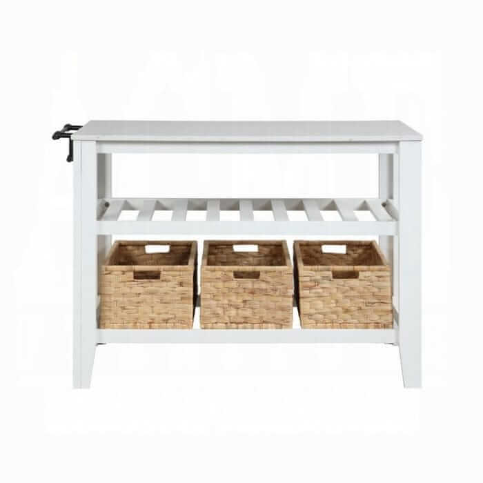ACME Sezye Marble Top & White Kitchen Island AC00395