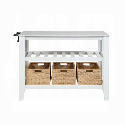 ACME Sezye Marble Top & White Kitchen Island AC00395