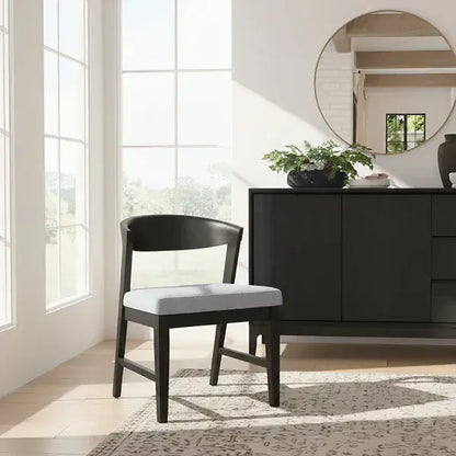 Alpine Furniture  Cove Vintage Blk  (Set of 2) Wood Back Chairs 3859-23