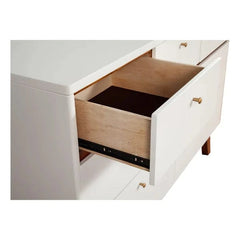 Alpine Furniture White with Acorn Dakota 7 Drawer Dresser 1974-03