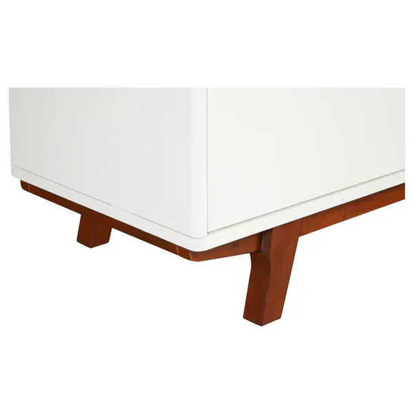 Alpine Furniture Dakota White TV Console with Acorn Accents 1974-10