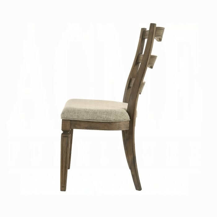 ACME Parfield Fabric & Weathered Oak Side Chair (Set-2) DN01808