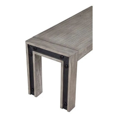 Alpine Furniture Gray & Black Fallon Solid Pine Dining Bench 3394-03