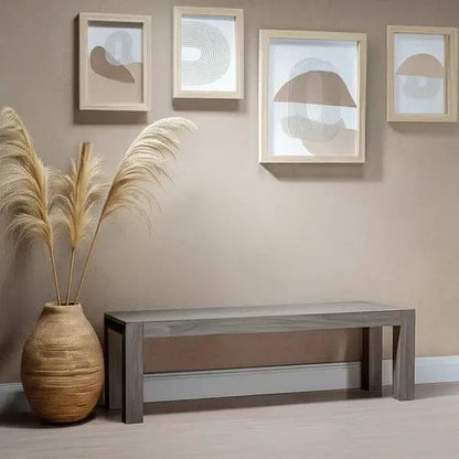 Alpine Furniture Gray & Black Fallon Solid Pine Dining Bench 3394-03