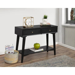 Alpine Furniture Flynn 2 Drawer Console Table 966BLK-63