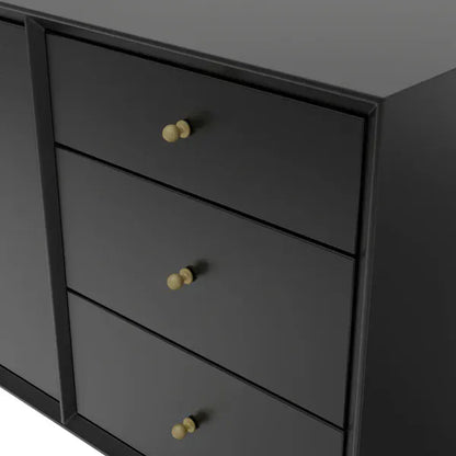 Alpine Furniture Black Flynn Sideboard 966BLK-64