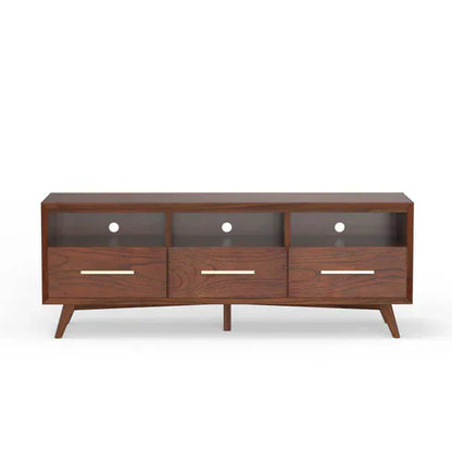 Alpine Furniture Gramercy Walnut 3 Shelves TV Console 1978-10
