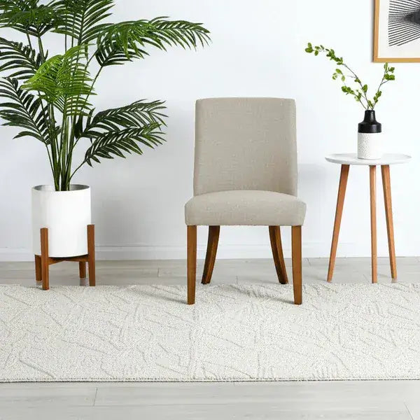 Alpine Furniture Natural Kensington Set of 2 Upholstered Parson Chairs 2668-02