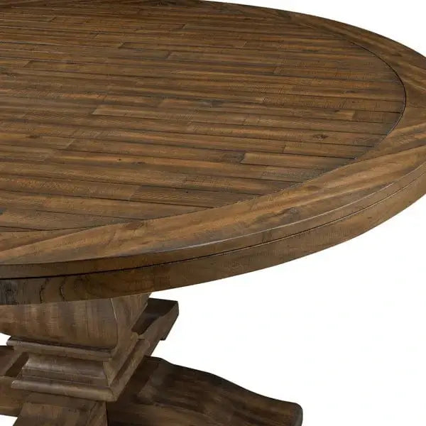 Alpine Furniture Kensington Walnut 60" Rd Solid Pine Dining Table 2668WAL-25