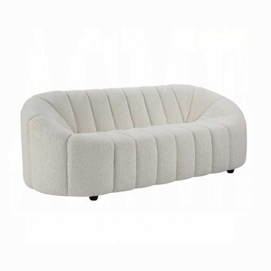 ACME Osmash White Teddy Sherpa Sofa LV00229