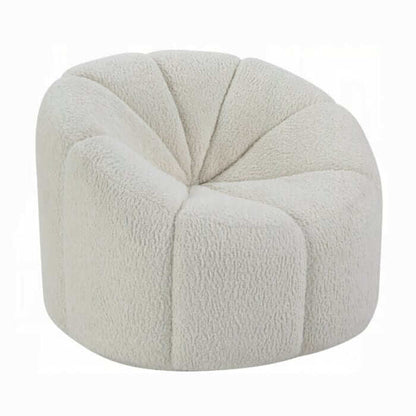 ACME Osmash White Teddy Sherpa Chair w/Swivel LV00230