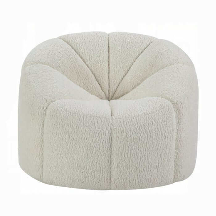 ACME Osmash White Teddy Sherpa Chair w/Swivel LV00230