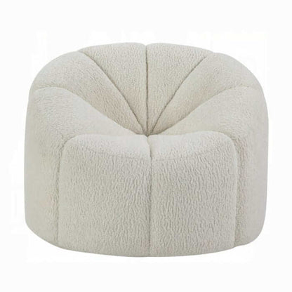 ACME Osmash White Teddy Sherpa Chair w/Swivel LV00230