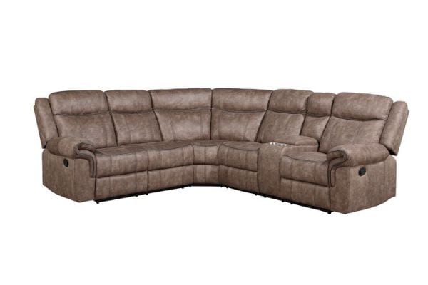 ACME Dollum 2-Tone Chocolate Velvet Sectional Sofa LV00397