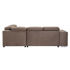 ACME Acoose Brown Fabric Sleeper Sectional Sofa w/2 Pullout Stools LV01025