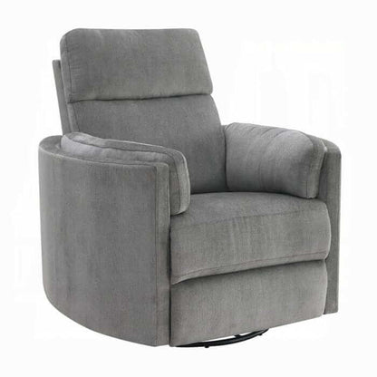 ACME Sagen Charcoal Chenille Recliner W/Swivel & Glider LV01879