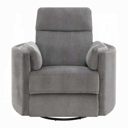 ACME Sagen Charcoal Chenille Recliner W/Swivel & Glider LV01879