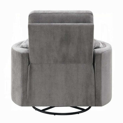 ACME Sagen Charcoal Chenille Recliner W/Swivel & Glider LV01879