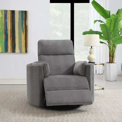 ACME Sagen Charcoal Chenille Recliner W/Swivel & Glider LV01879